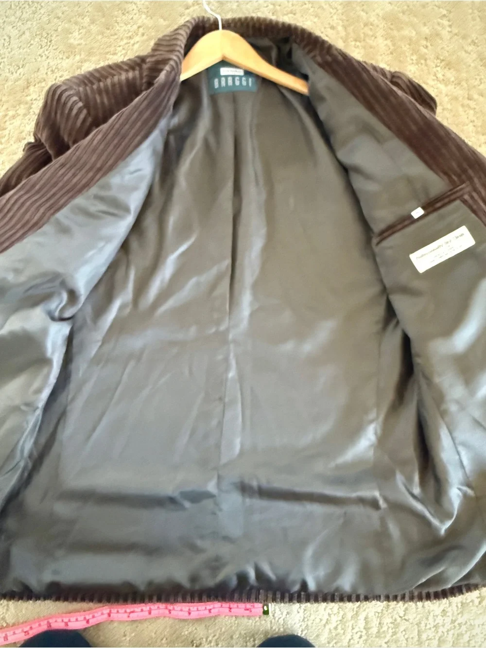 Braggi Louis Raphael Brown Wide Wale Corduroy Blazer 42R